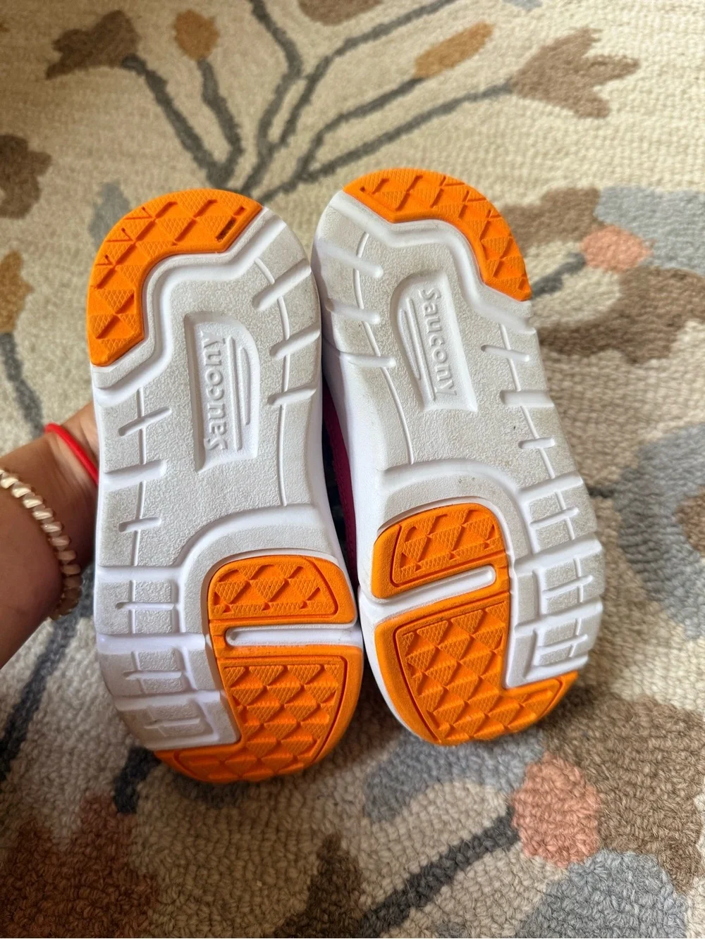 Saucony Kids Aqua & Pink Water Shoes with Orange Accents